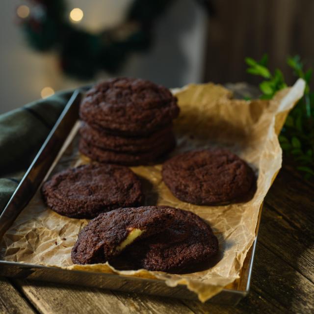 Chokladcookies med cheesecake